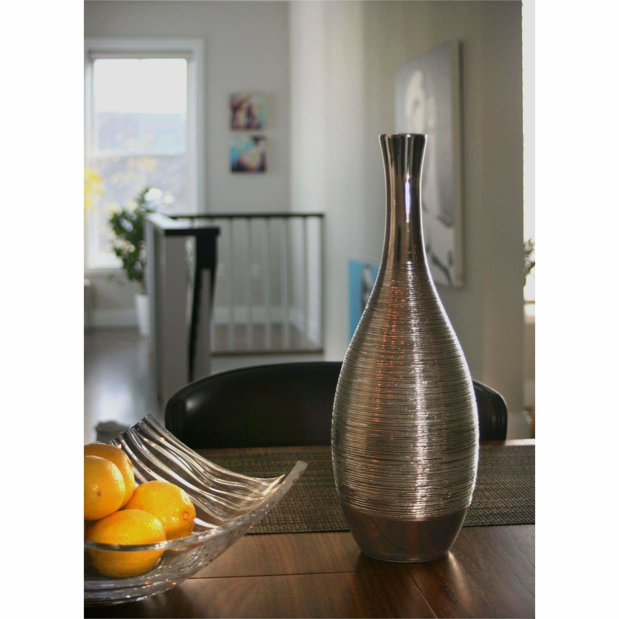 Spun Detail Metallic Finish Vase - Tall - HER Home Design Boutique